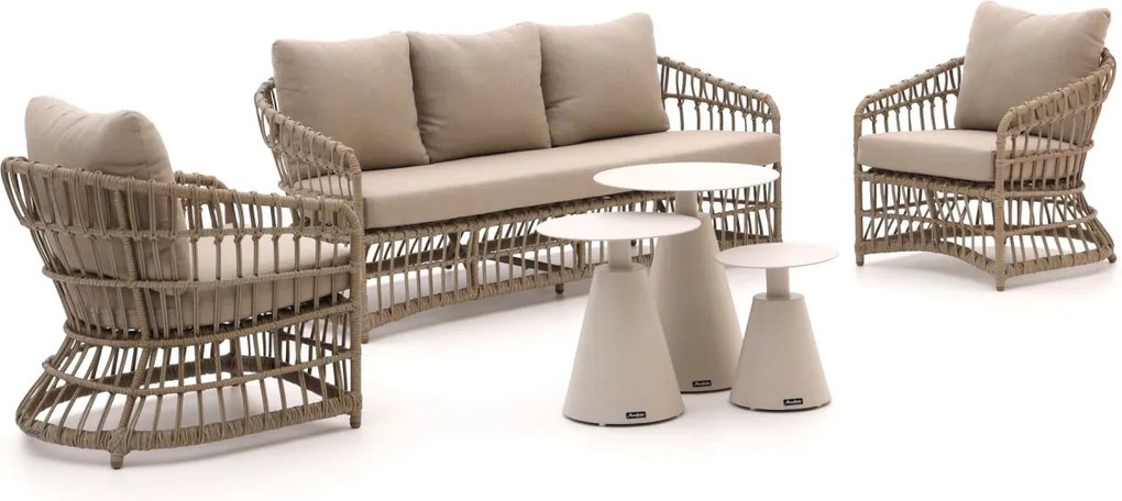 Stoel-bank loungeset Intenso  | 5 personen | Loungeset Beige | Wicker (vlechtwerk) | Kees Smit Tuinmeubelen