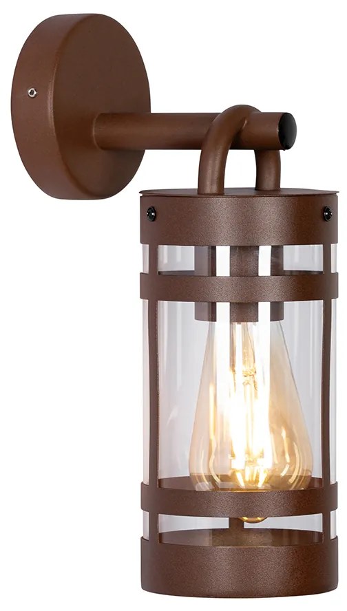 Industriële buiten wandlamp roestbruin IP44 - Ruben Industriele / Industrie / Industrial E27 IP44 Buitenverlichting cilinder / rond