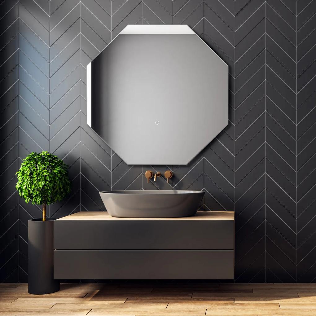 Badkamerspiegel Martens Design Stockholm Hexagon 80 cm met Verlichting en Touch Schakelaar