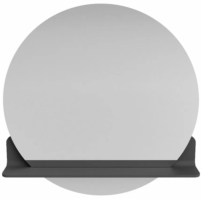 Mondiaz Spot spiegel rond Ø70cm met planchet dark grey