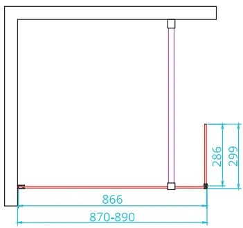 van Rijn ST01 inloopdouche 90x200cm met 30cm vaste wand chroom