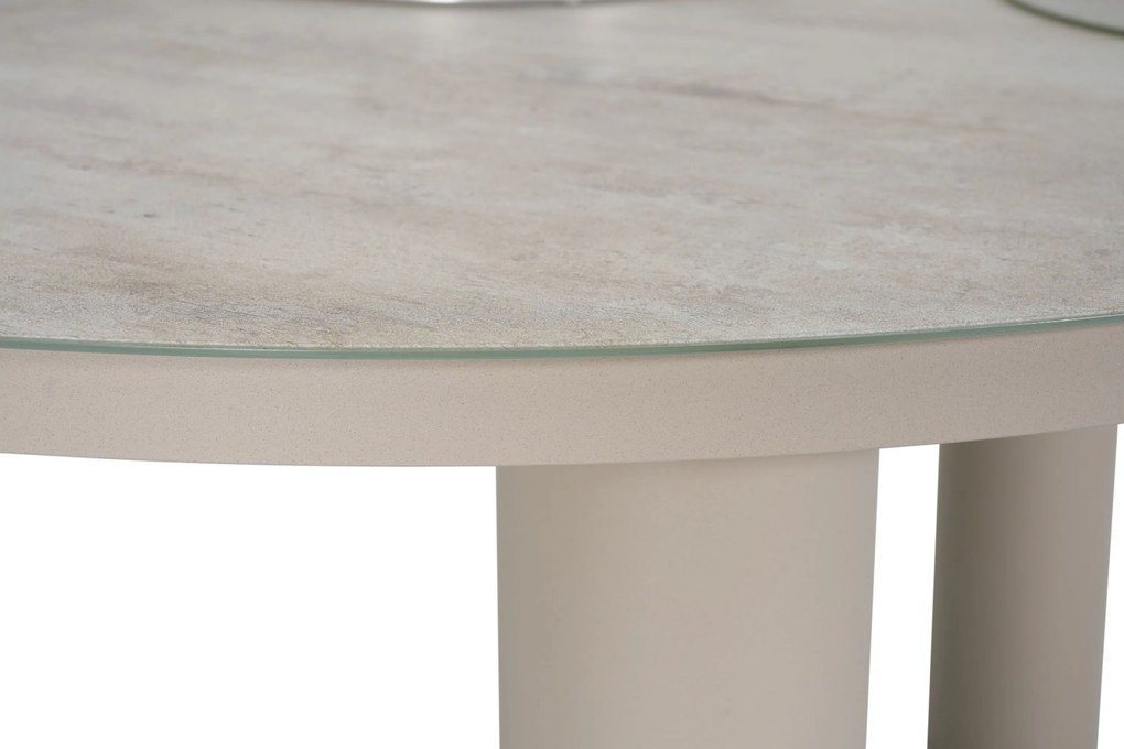 Tuinset Ronde Tuintafel 6 personen Rope Zand/Beige 4 Seasons Outdoor Calma/Arancia