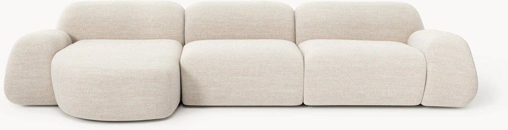 Modulaire bouclé hoekbank Wolke (4-zits)