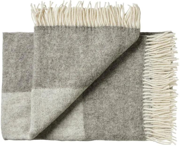 Deken wol: twee kleuren grijs, 2 persoonsbed