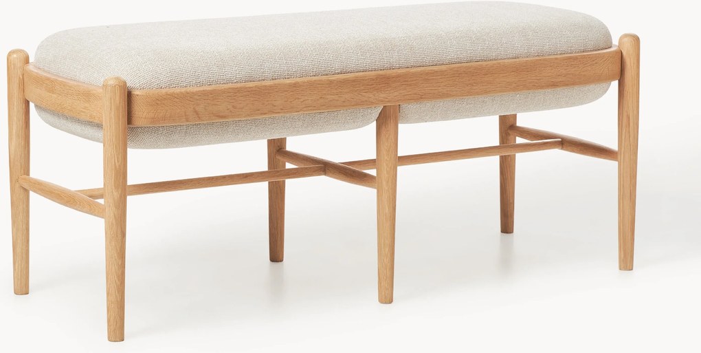Gestoffeerde eikenhouten bank Imara