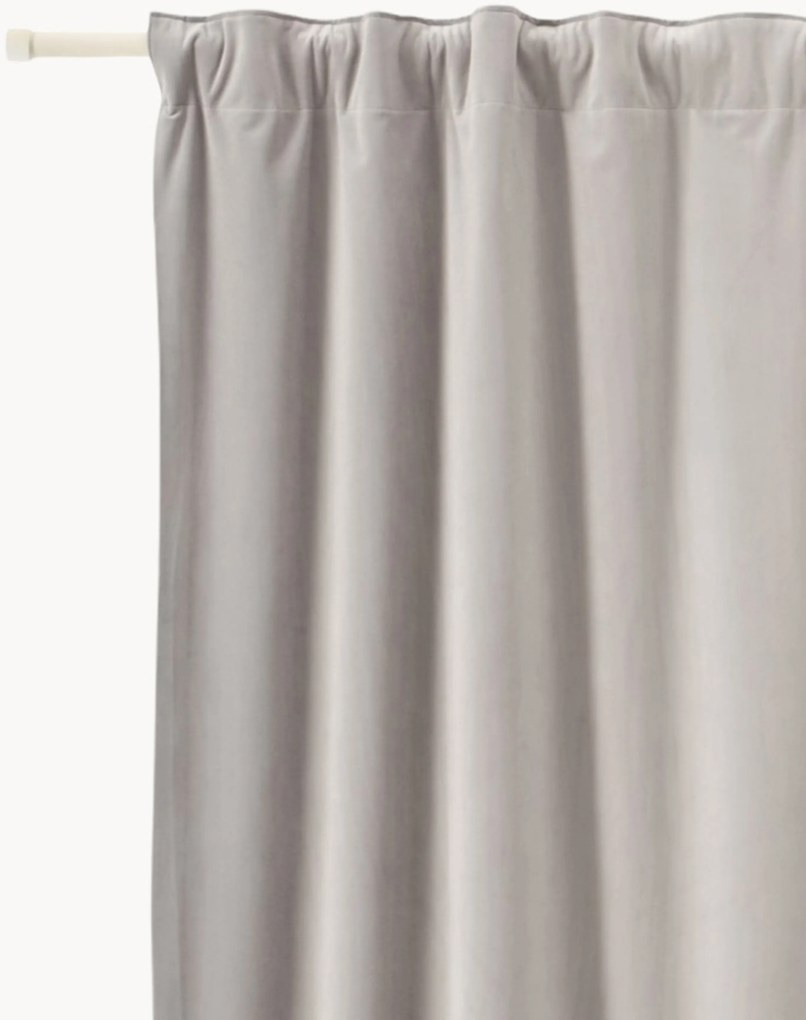 Fluwelen dim-out gordijnen Rush, 2-delig, B 135 cm