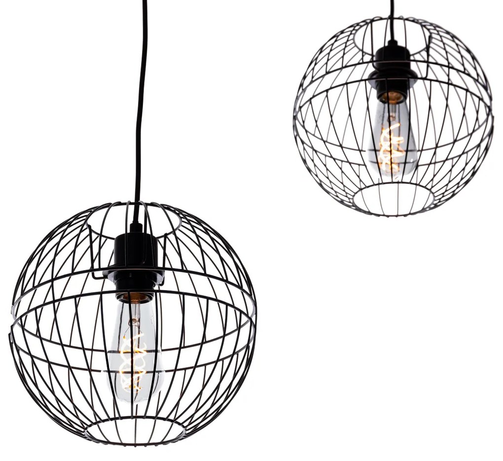 Eettafel / Eetkamer Moderne hanglamp zwart 3-lichts - Sphaera Modern E27 Binnenverlichting Lamp