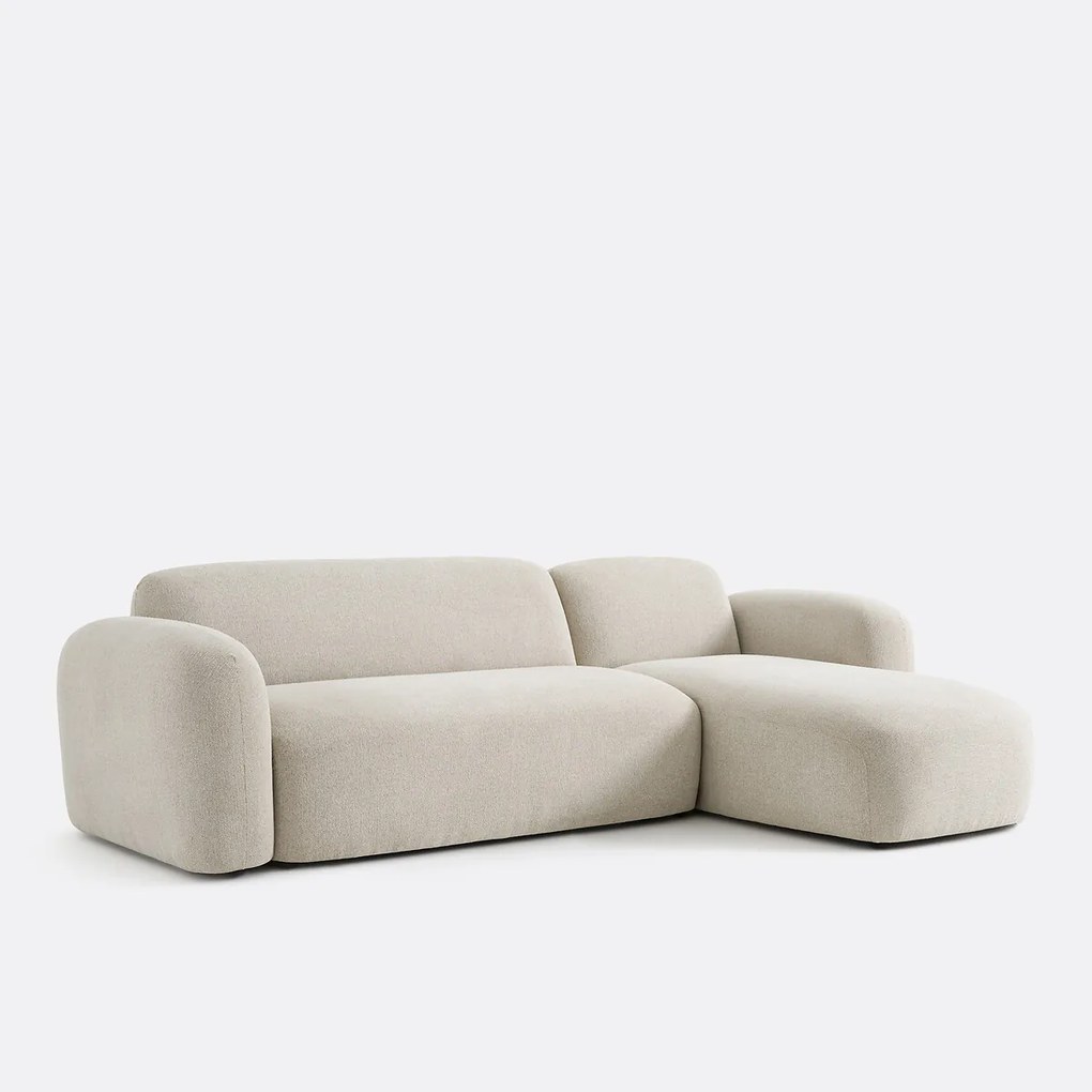 Omkeerbare hoekbank, stof met structuur, DANILO