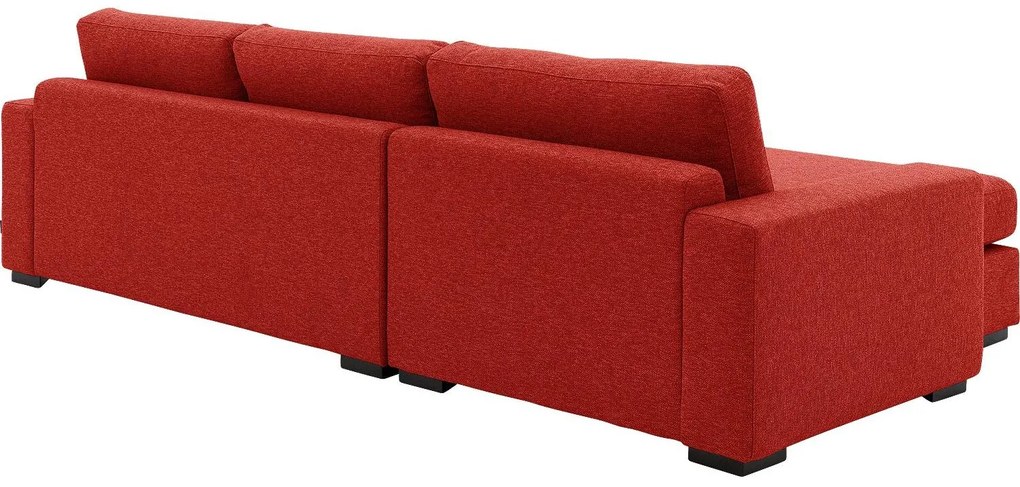 Goossens Hoekbank Lucca Met Chaise Longue rood, stof, stijlvol landelijk