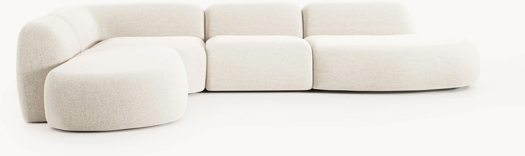 Modulaire bouclé XL hoekbank Wolke met chaise longue