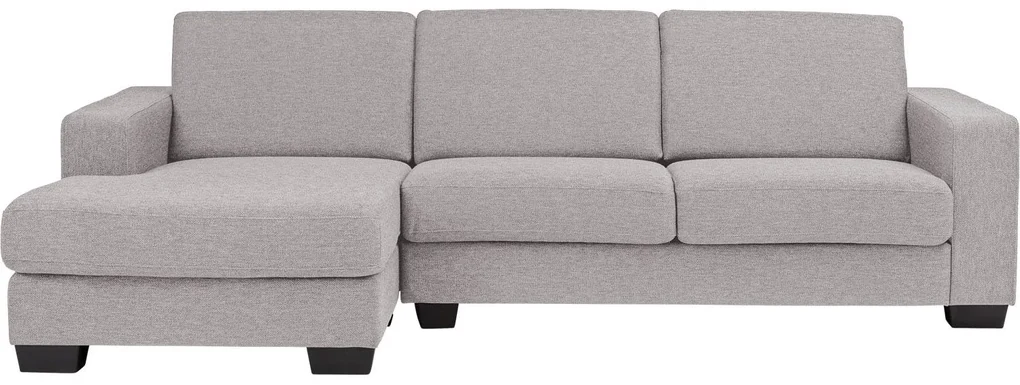 Goossens Hoekbank N-joy Divana Met Chaise Longue grijs, stof, 2,5-zits, stijlvol landelijk met chaise longue links