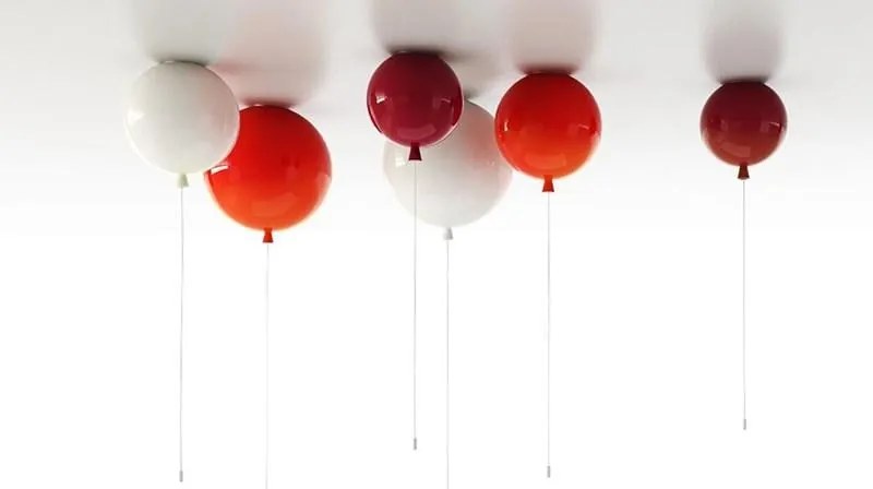 Brokis -   Plafondlamp  Memory Rood glanzend / Zilver  Glas