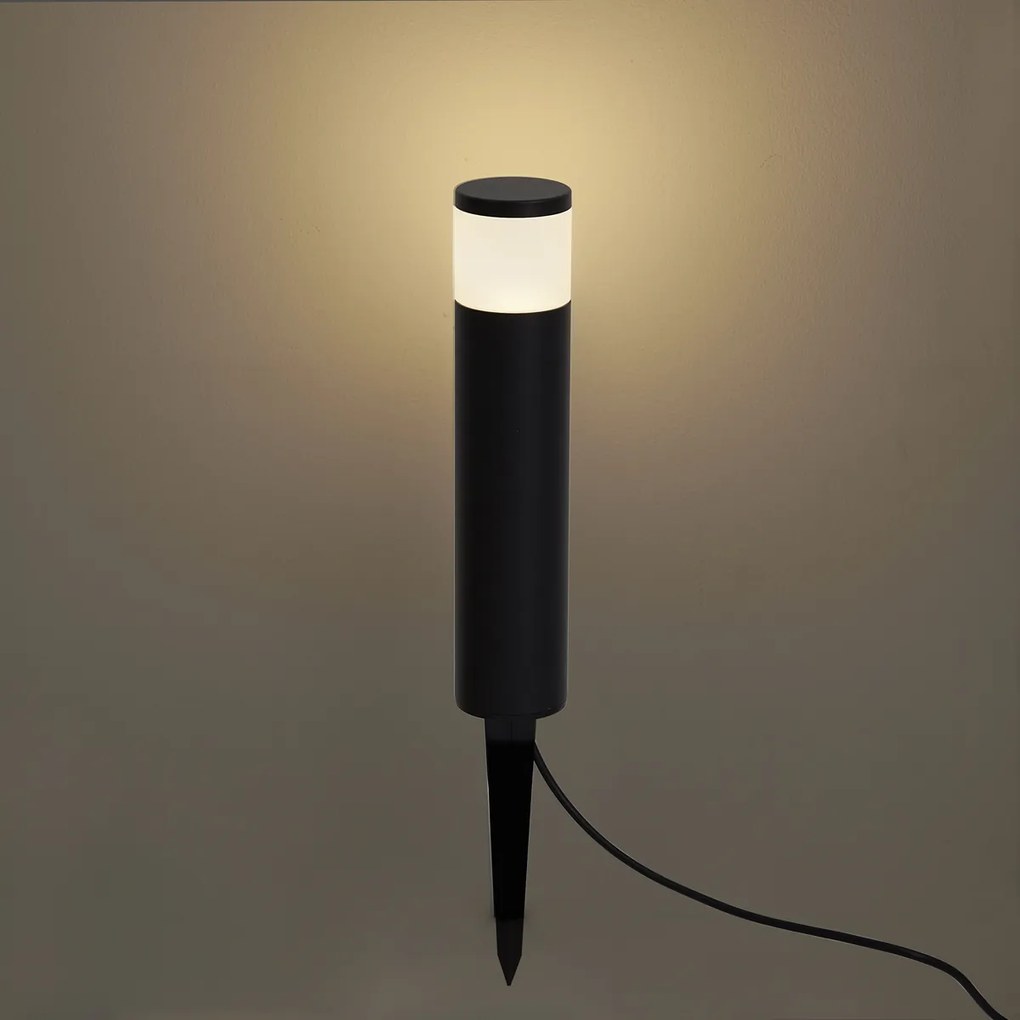 Modern buiten paaltje 12V zwart incl. LED IP65 - Voltaire Palo