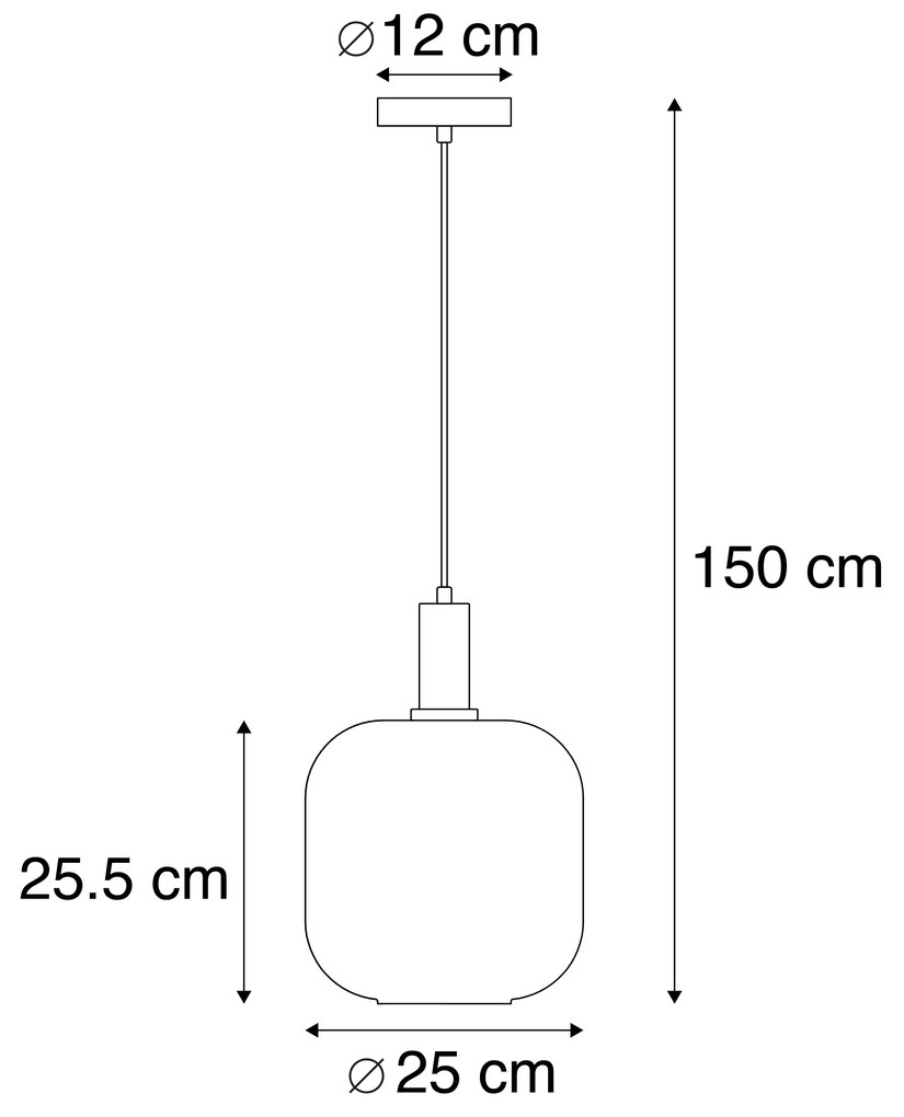 Smart hanglamp met dimmer zwart met goud en smoke glas incl. Wifi A60 - Zuzanna Design E27 rond Binnenverlichting Lamp