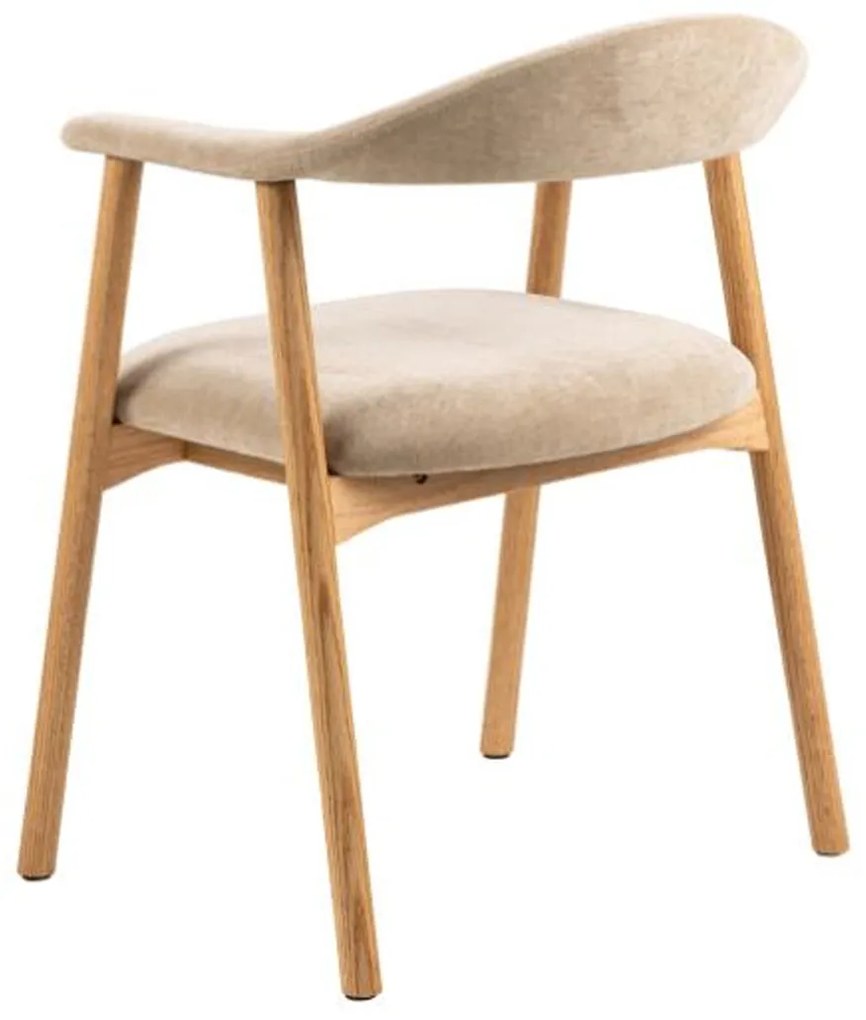 Eiken Eetkamerstoel Beige Chenille