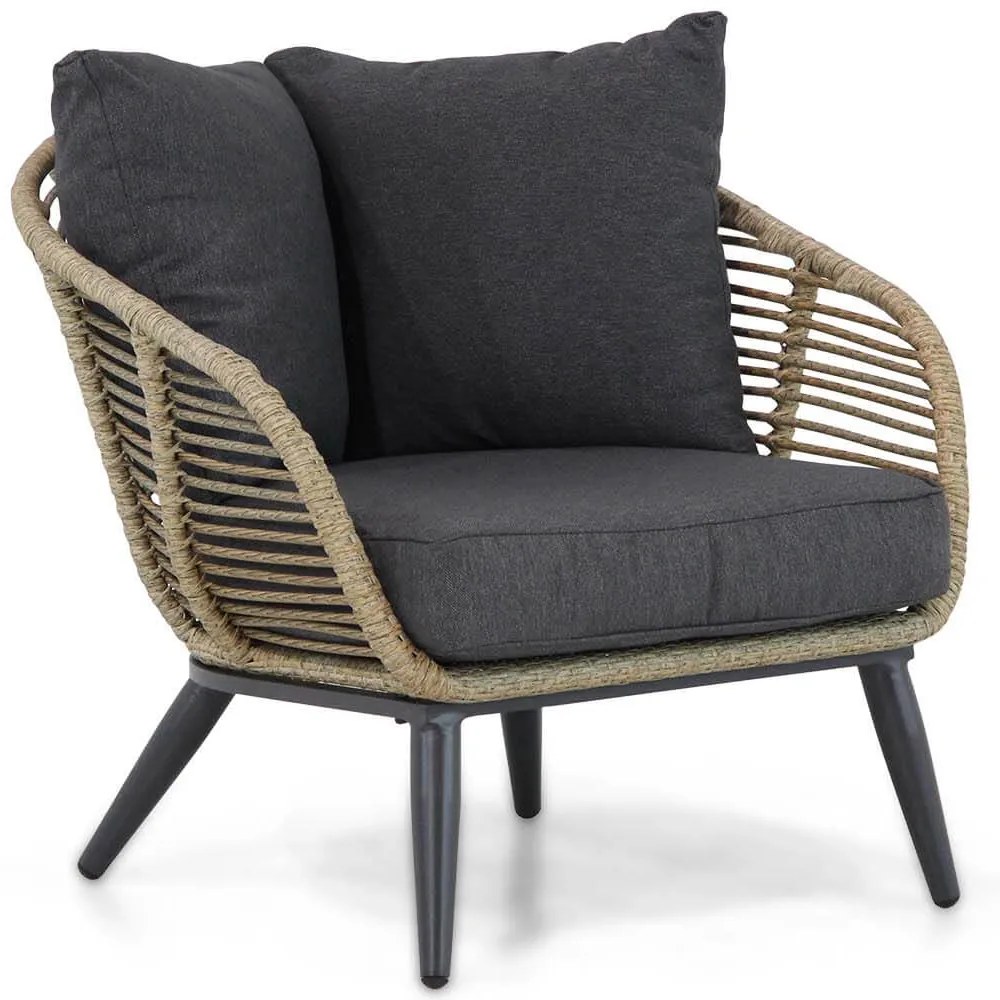 Stoel en Bank Loungeset 5 personen Wicker Taupe  Coco Coco Leonardo