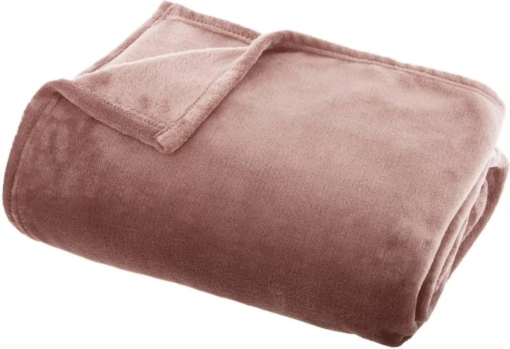 Atmosphera plaid Flanel Uni 130x180cm - Roze