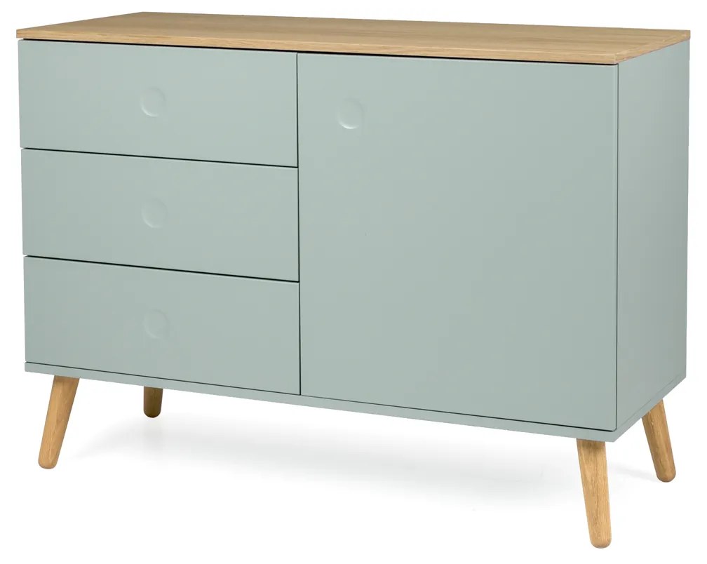 Tenzo Dot Groen Dressoir Met Eiken Blad - 109x43x79cm.