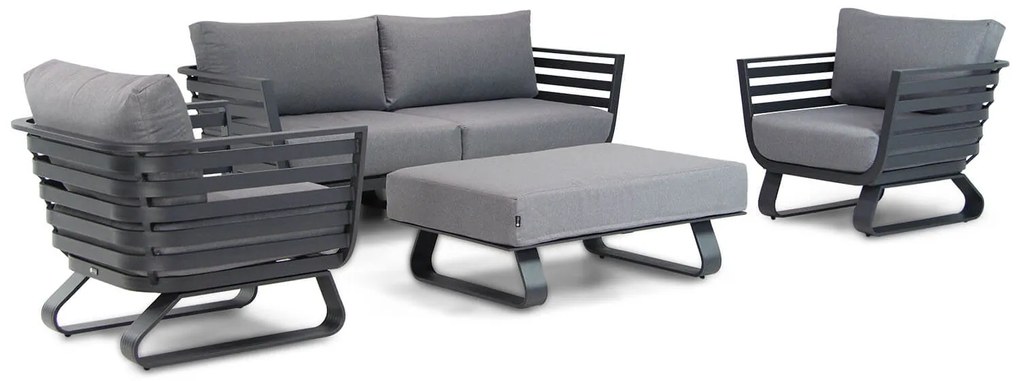 Stoel en Bank Loungeset 4 personen Aluminium Grijs  Santika Furniture Santika Sovita