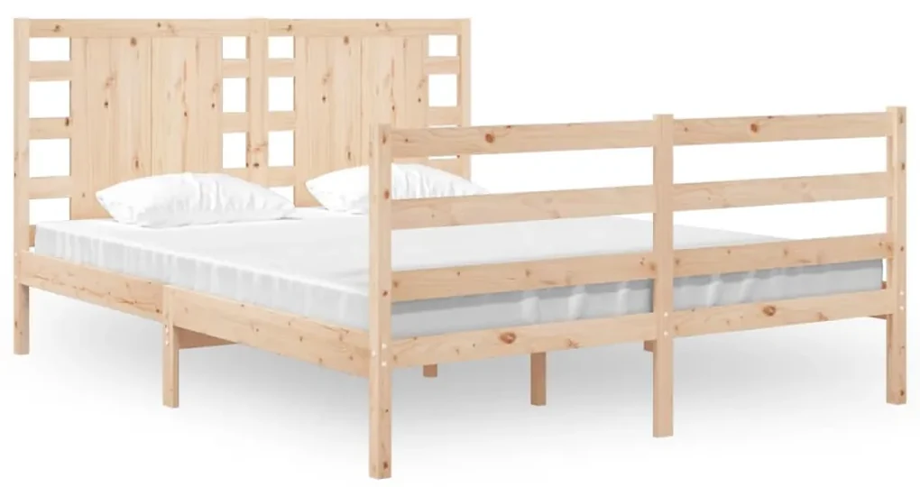 vidaXL Bedframe massief grenenhout 135x190 cm 4FT6 Double