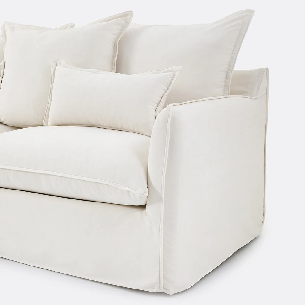 Hoekbank links, afneembare hoes, 4 zits, in gevlekt polyester, ODNA