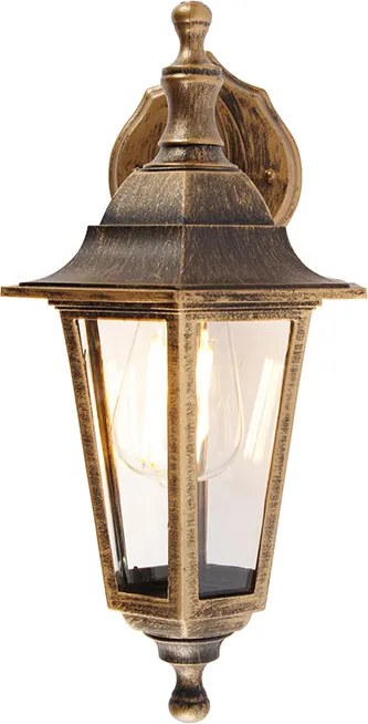Antieke buiten wandlamp goud IP44 - New Haven