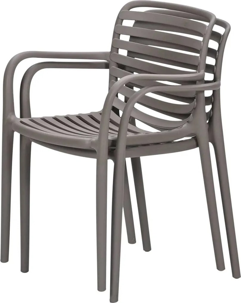 Garden Impressions Mees tuinstoel taupe - 2 stuks