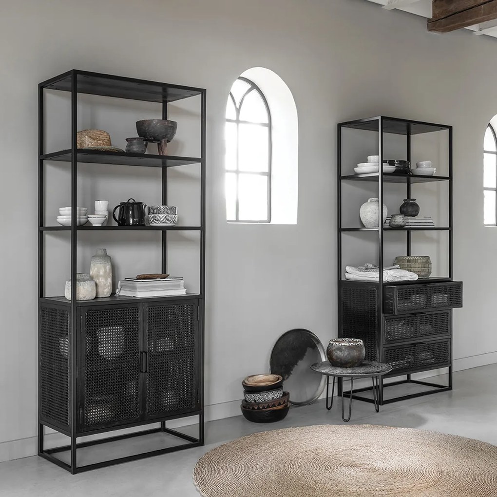 Must Living Spiderman Open Kast Met Lades Rotan - 75x40x190cm.