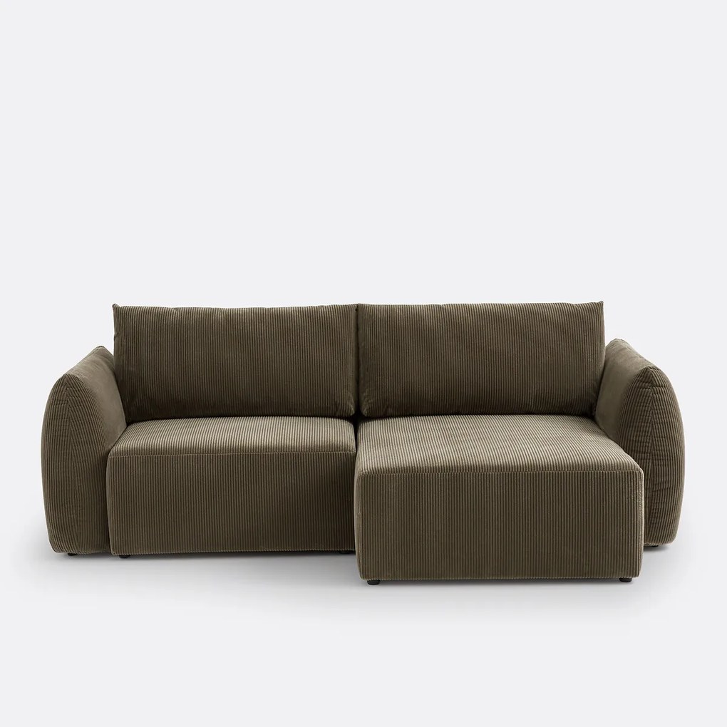 Corduroy hoekslaapbank met koffer, EDITH