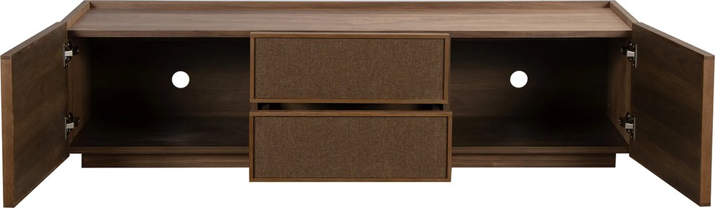 Tv-meubel Walnoot Met Stoffen Deuren 150 Cm - 150x40x40cm.