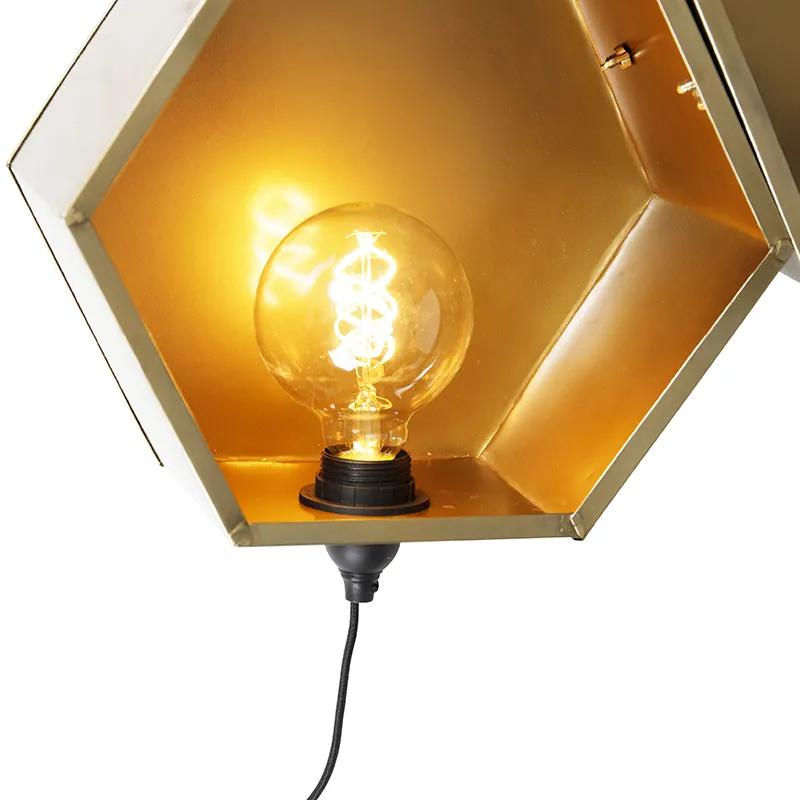 Industriële wandlamp brons - Comb Industriele / Industrie / Industrial E27 vierkant Binnenverlichting Lamp