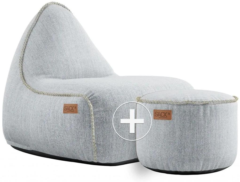 SACKit Cobana Lounge Chair & Pouf - Wit