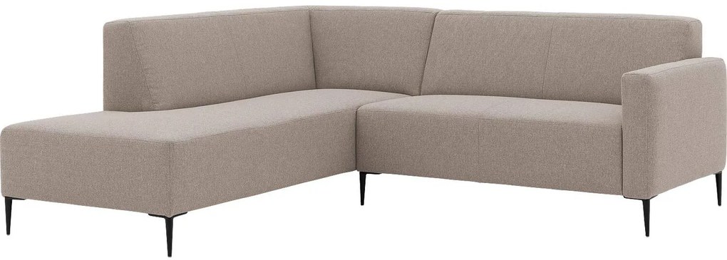 Goossens  Key West grijs, stof, 2-zits, modern design met ligelement links