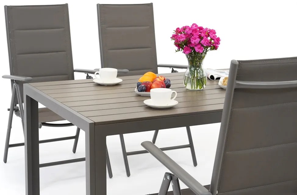 Verona polywood aluminium tuinset voor 4 personen Garden Point grijs