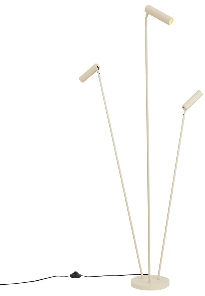 Moderne vloerlamp beige 3-lichts GU10 35mm - Thomas