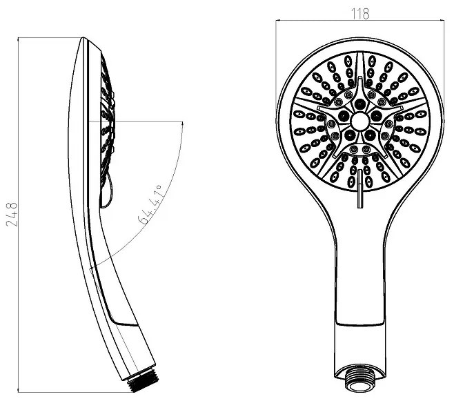 Schutte BROADWAY handdouche, wit-chroom