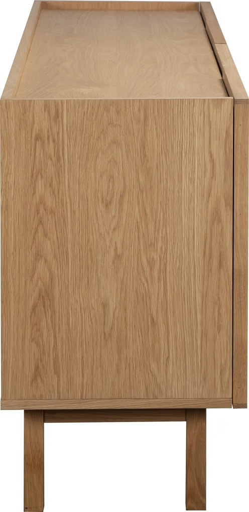 Eiken Dressoir Met Stoffen Deuren 180 Cm - 180x40x60cm.