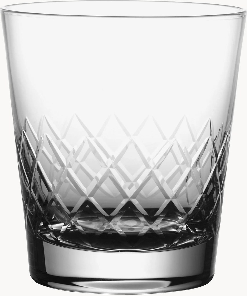 Mondgeblazen kristallen whisky glazen Lattice, 4-delig