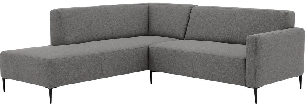 Goossens  Key West grijs, stof, 2,5-zits, modern design met ligelement links