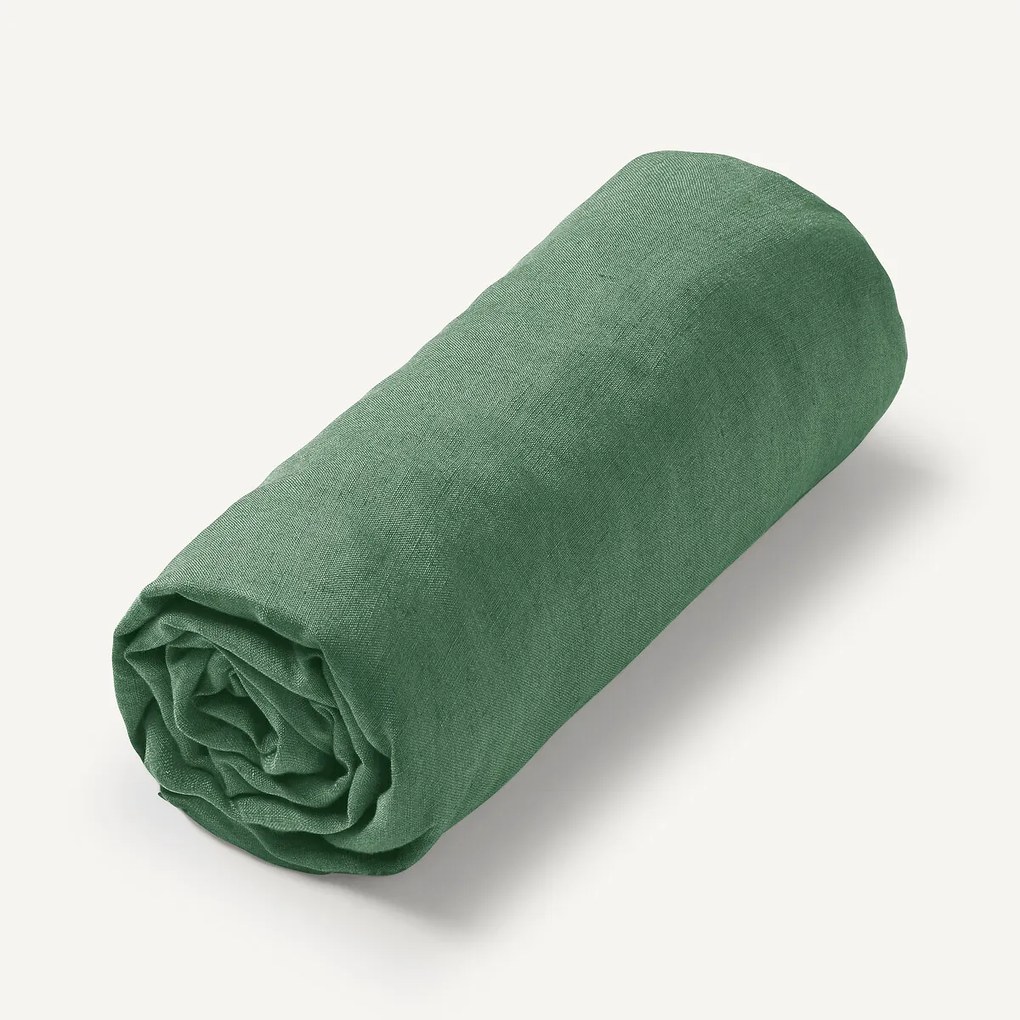 Hoeslaken in gewassen linnen, Elina voor dikke matras