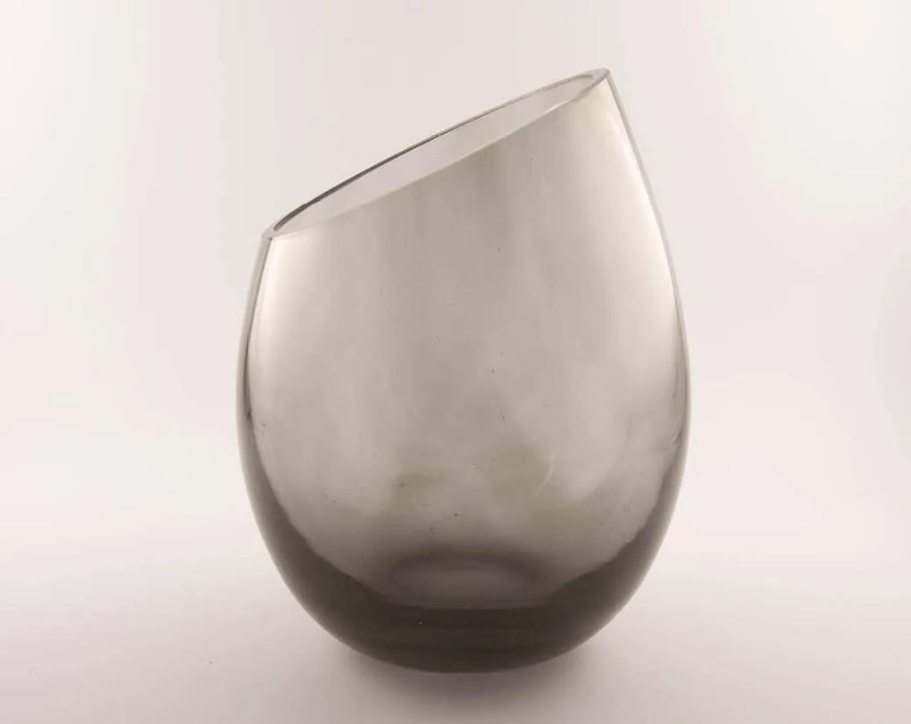 D&M | Bloempot Marie lengte 22.5 cm x breedte 22.5 cm x hoogte 24.5 cm grijs bloempotten glas decoratie vazen & bloempotten