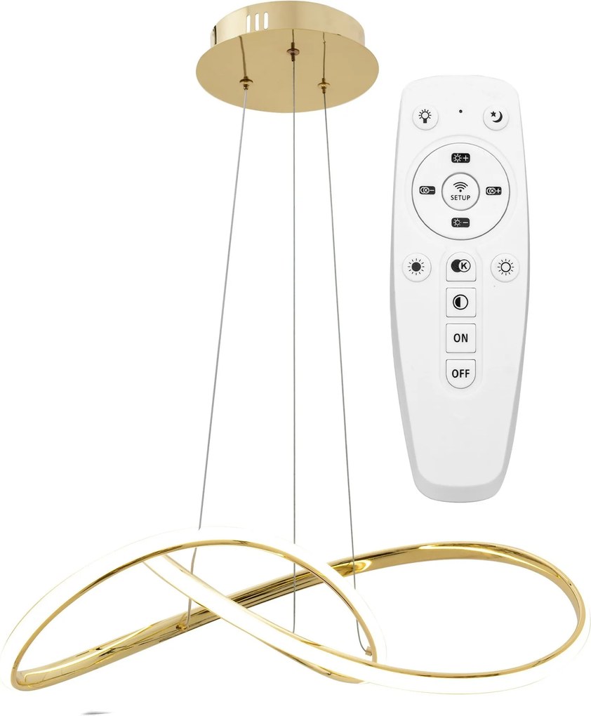 Hangring Plafondlamp Modern LED Afstandsbediening APP394-CP Goud