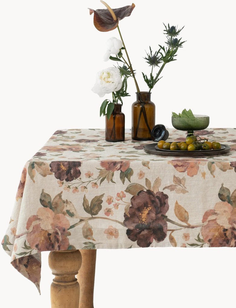 Linnen tafelkleed Vintage Roses