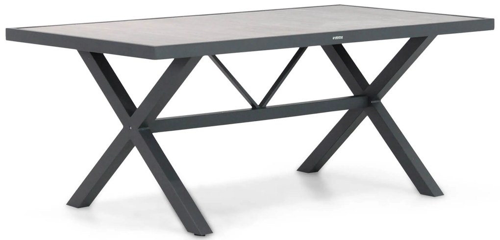 Tuinset 4 personen 185 cm Aluminium/textileen Grijs Lifestyle Garden Furniture Rome/Crossley