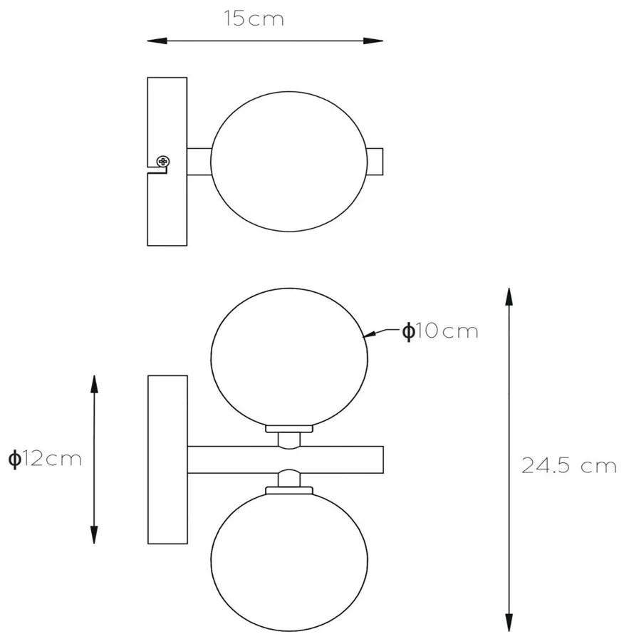 Lucide Tycho wandlamp 2x G9 goud mat