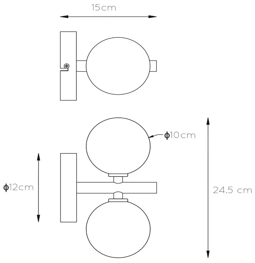 Lucide Tycho wandlamp 2x G9 zwart
