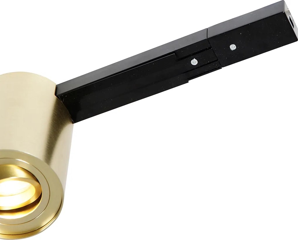 1-fase railsysteem met 5 spots goud en zwart - Rondoo Up