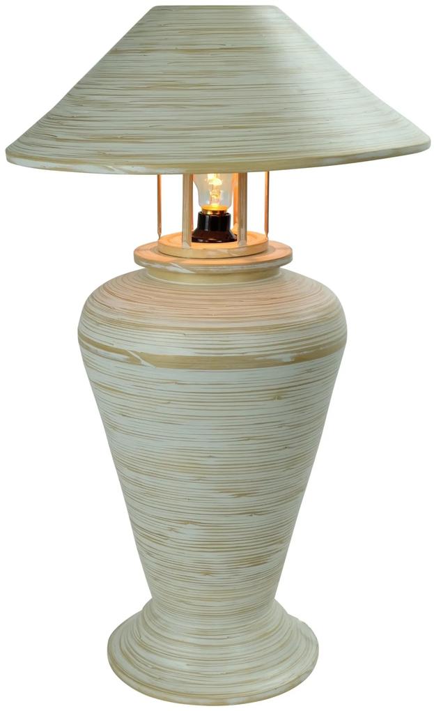 Fine Asianliving Bamboe Tafellamp Spiraal Handgemaakt Wit D40xH65cm