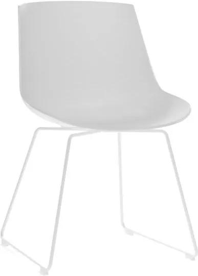 MDF Italia Flow Chair stoel wit met slede onderstel