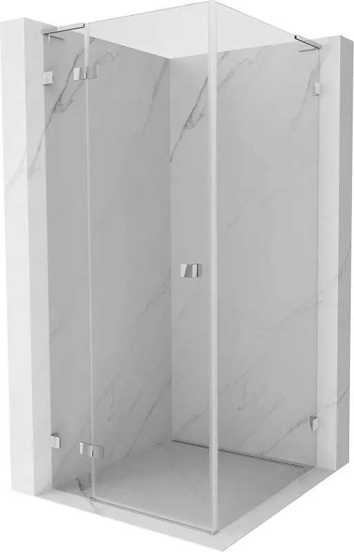 Mexen Lunar L douchecabine scharnierend links 80 x 80 cm, transparant, chroom - 834L-080-080-01-00-L